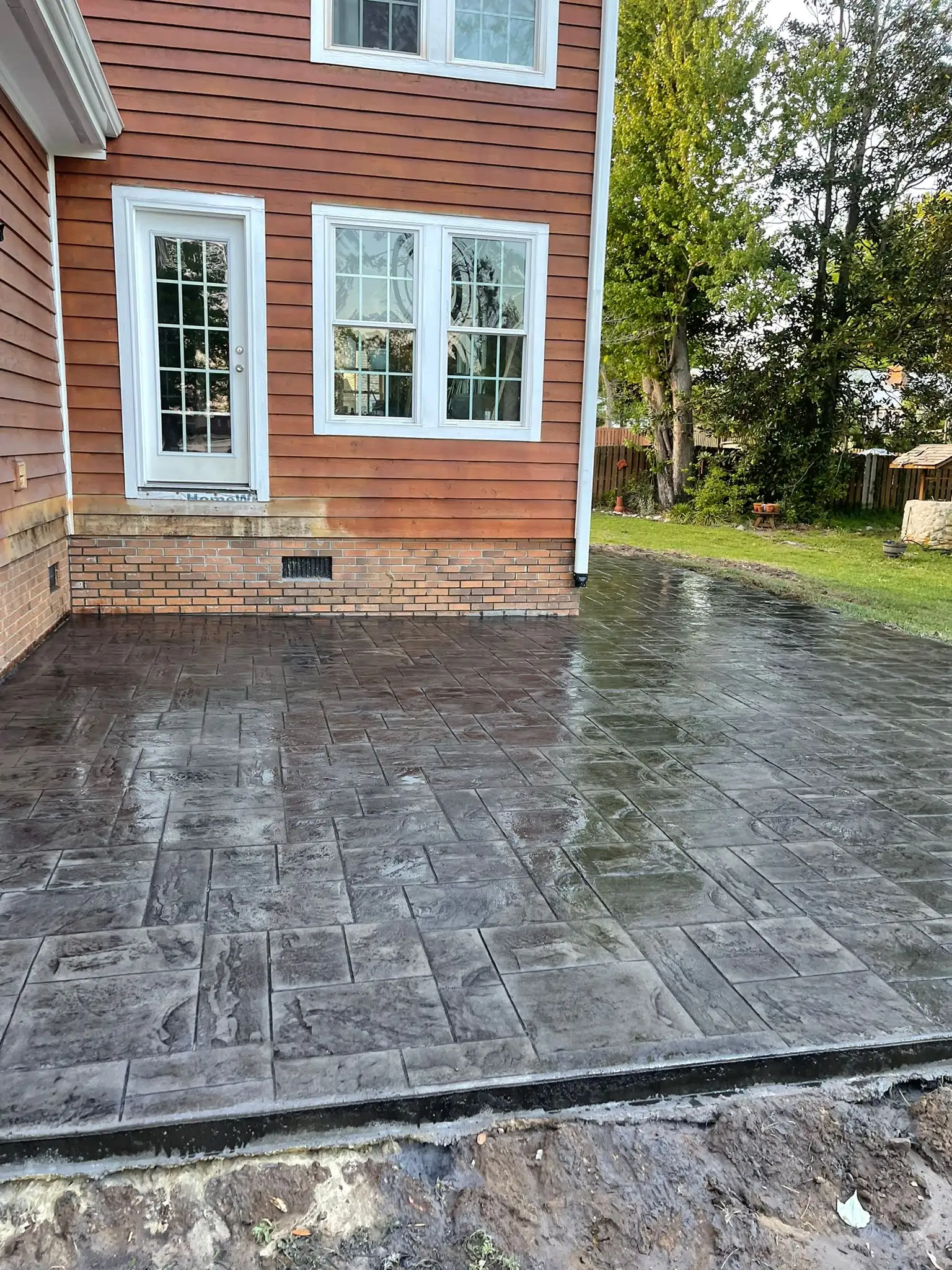 Stamped concrete patio wet look Wilmington NC – MJ Profesional Concrete