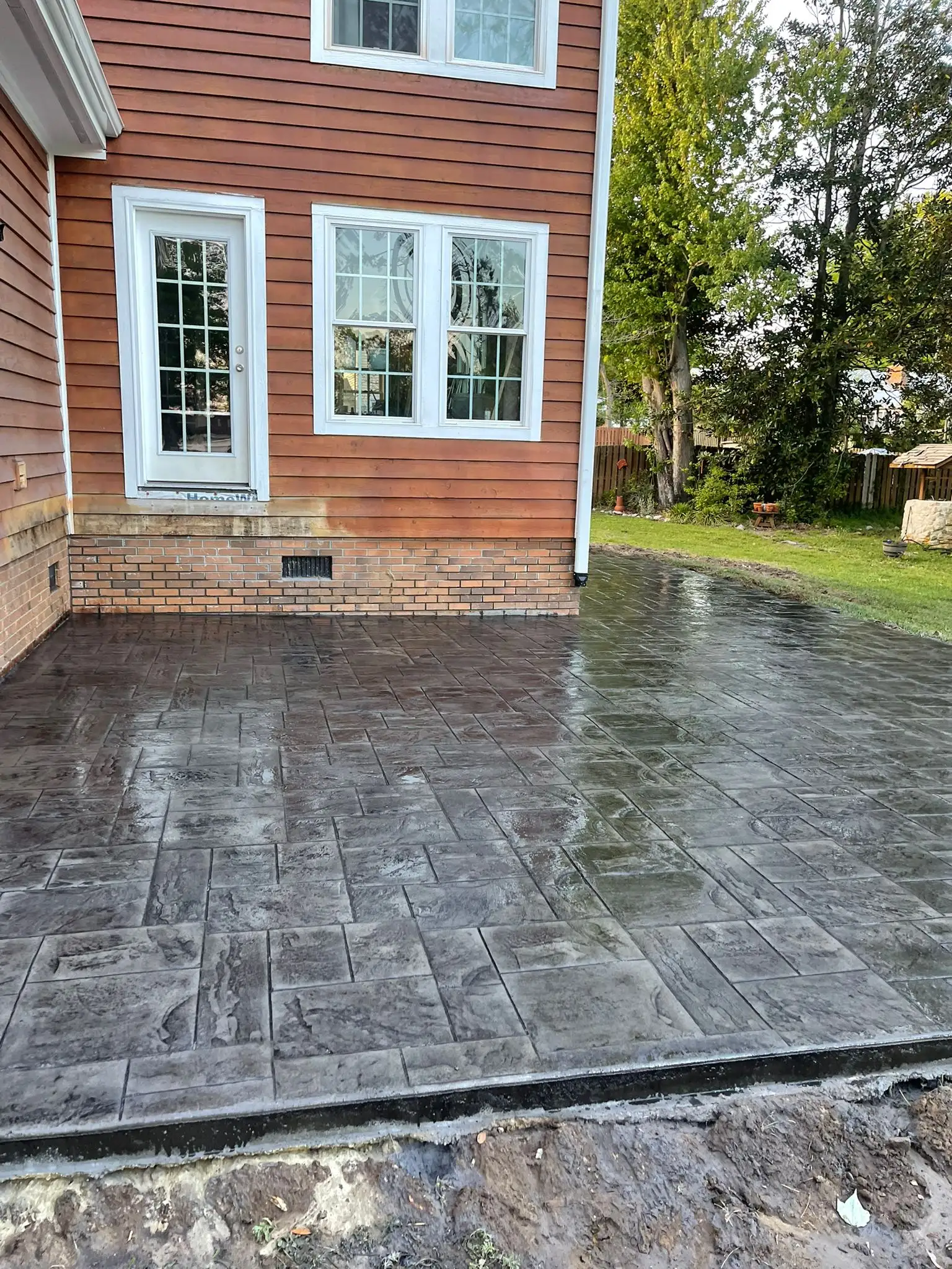 Stamped concrete patio wet look Wilmington NC – MJ Profesional Concrete