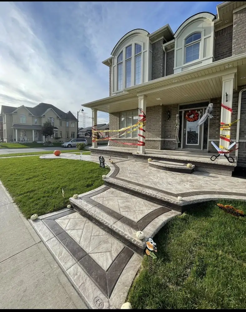 Stamped front porch steps Wilmington – MJ Profesional Concrete